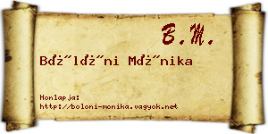 Bölöni Mónika névjegykártya