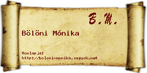 Bölöni Mónika névjegykártya